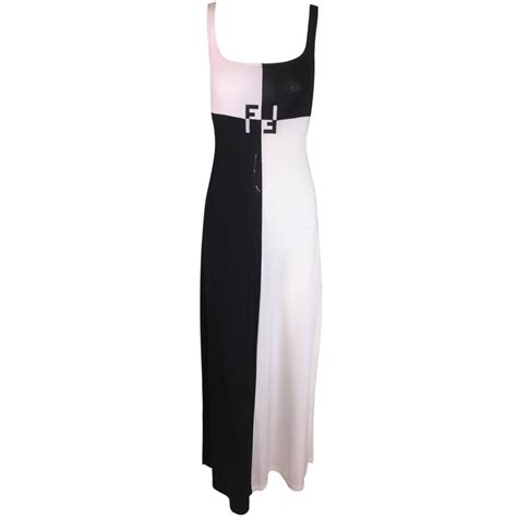 fendi vestido|fendi dress black and white.